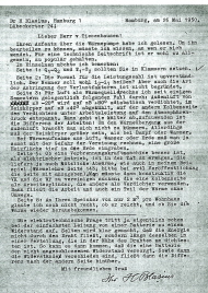 Brief vom 26.5.1950 an Georg von Tiesenhausen